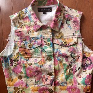 Flower Explosion Cutoffs Jeans Jacket